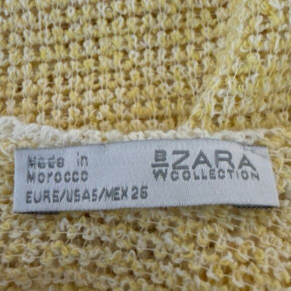 Zara Yellow White Striped Sleeveless Knit Scoop Neck Pullover Tank Top Size S - Picture 3 of 5